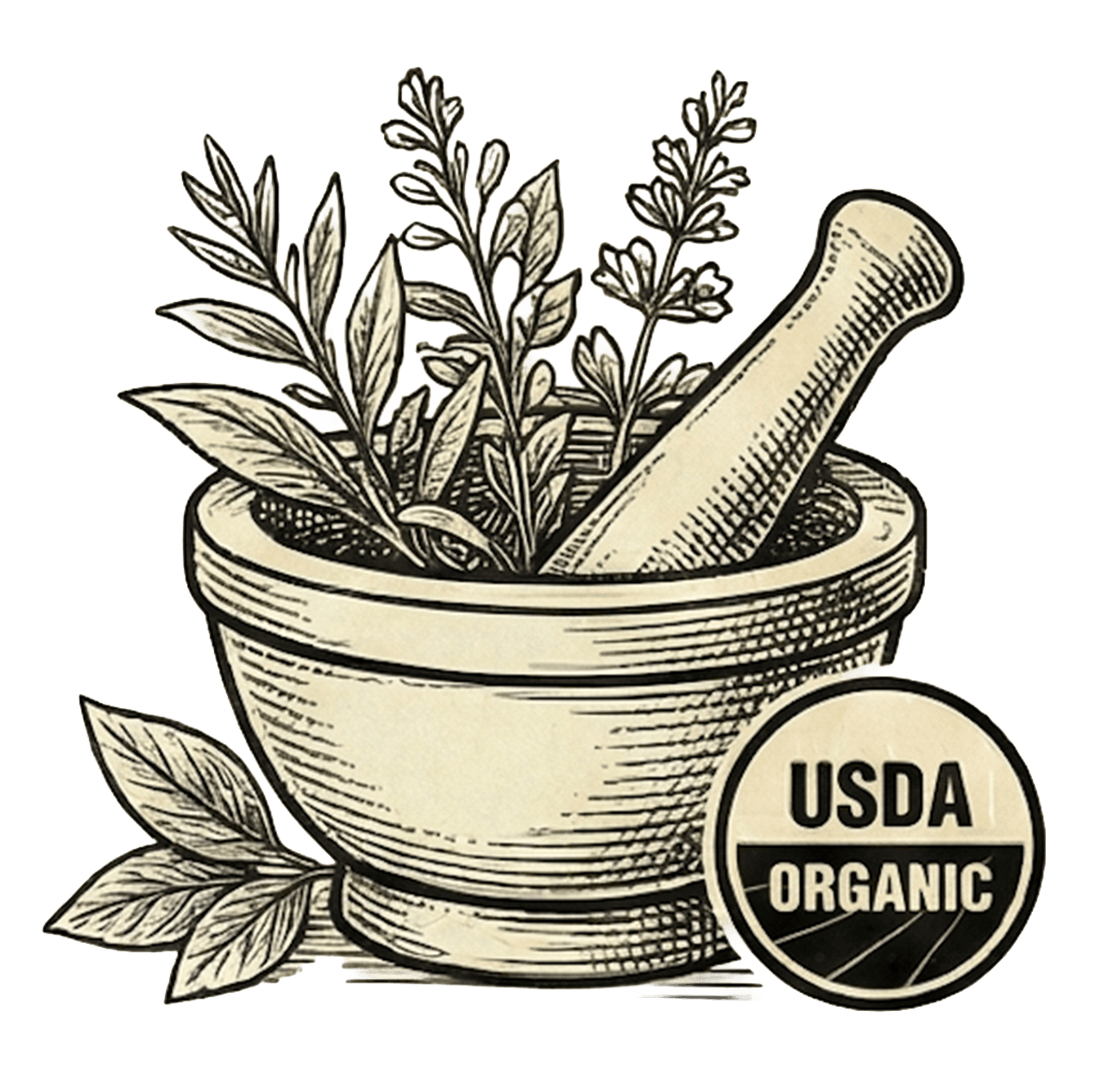 Organic Lion's Mane Mushroom clean formula illustration