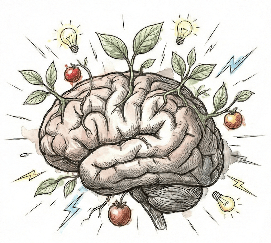 NeuroBrew™ Instant Mushroom Coffee brain support benefit illustration